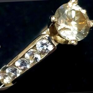 Natural Diamond Ring 1.2ct Center w/ 10 Channel Set Side Stones G-H SI-1 to I